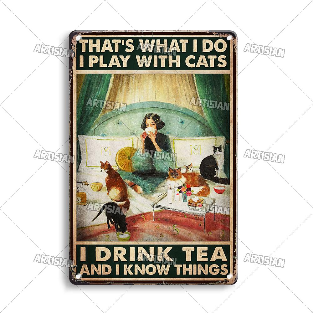 Artisian Coffee Metal Plaque Cute Animal Tin Sign Drinking Funny Decorative Plate Wall Decor Garage Bar Pub Club Hotel Cafe