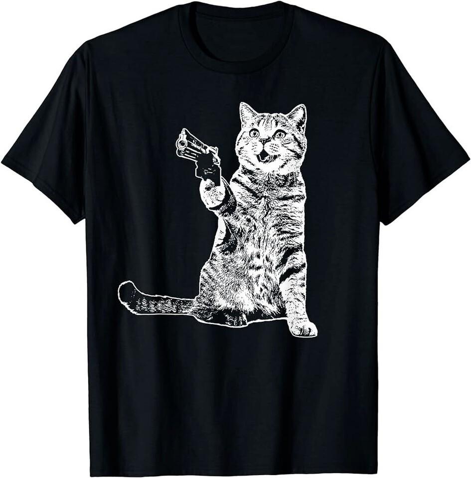 Gun Kitty Funny Cat TShirt Unisex T-Shirt XXXXL