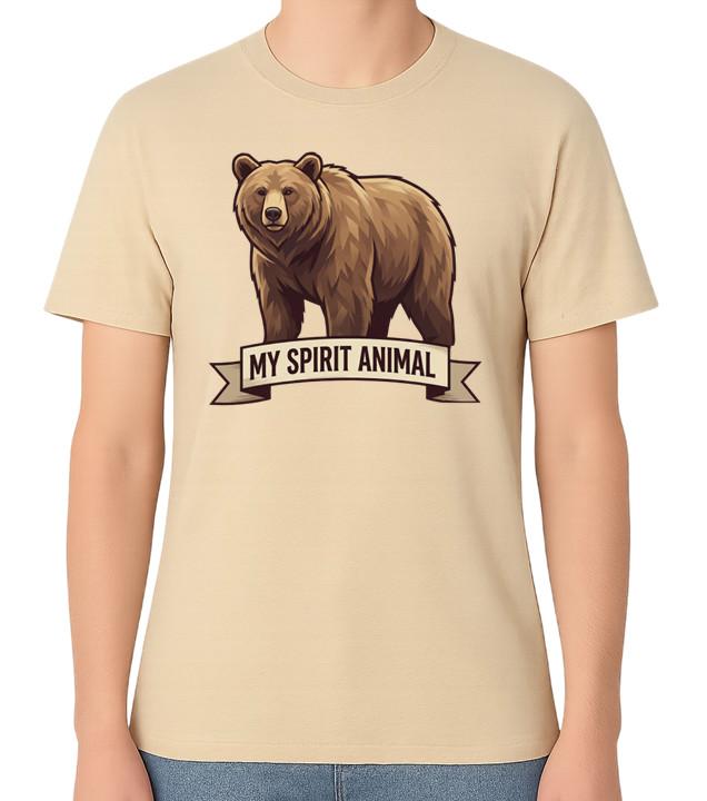 Bear Tee My Spirit Animal Funny Wildlife Graphic Unisex T-Shirt S разноцветный