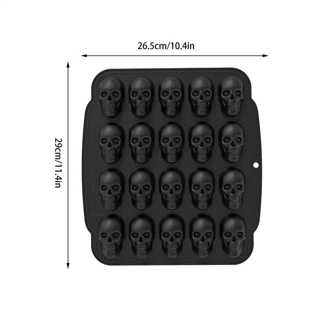 Skull Chocolate Mold Holiday Skull Mould 3D Easy Release Reusable Silicone Molds For Candy Chocolate Gummy Halloween Decoration