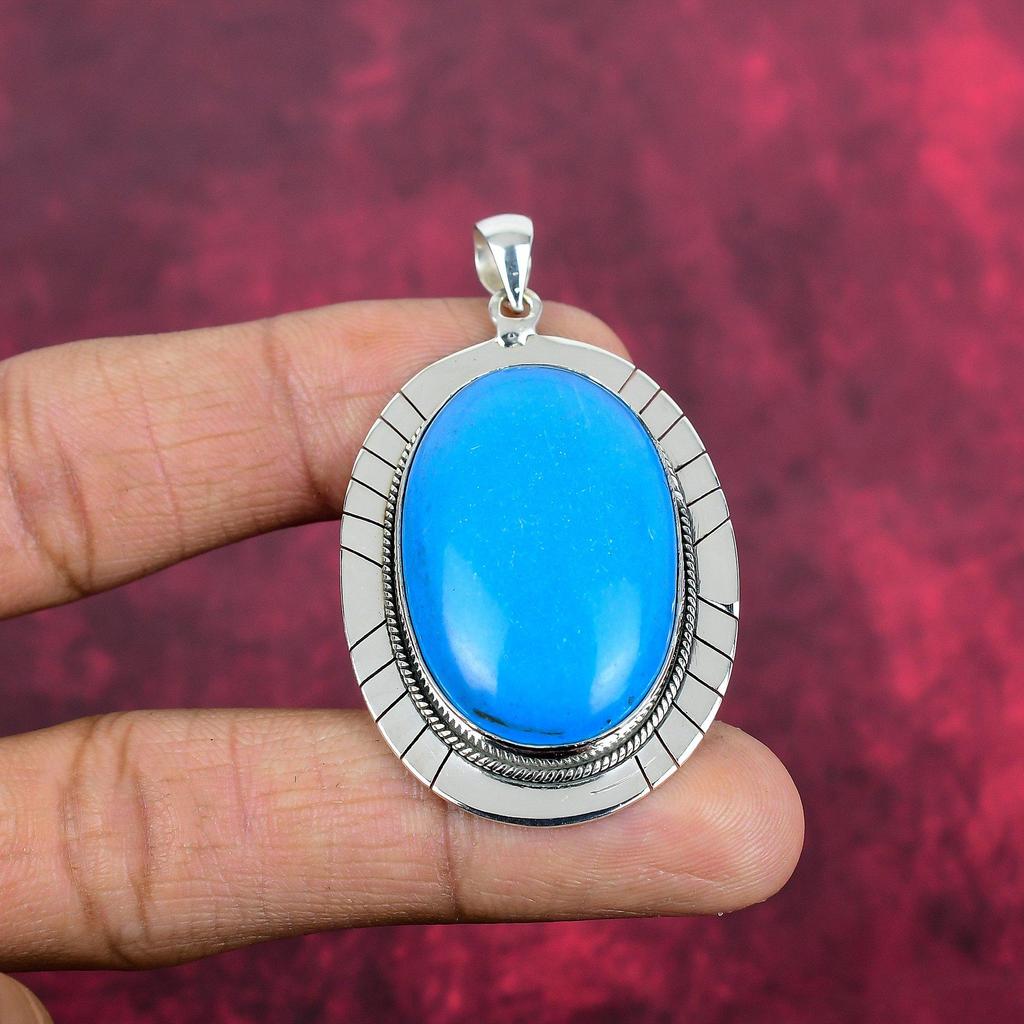 Pendentif Turquoise La Belle au bois dormant, bijoux en argent sterling massif 925, pendentif fait main, pour Thanksgiving