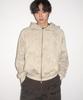 Someplace Man Sequin Star Patch Point Crack Two-Way Sweat Hooded Zip-Up Jacket [Cream]