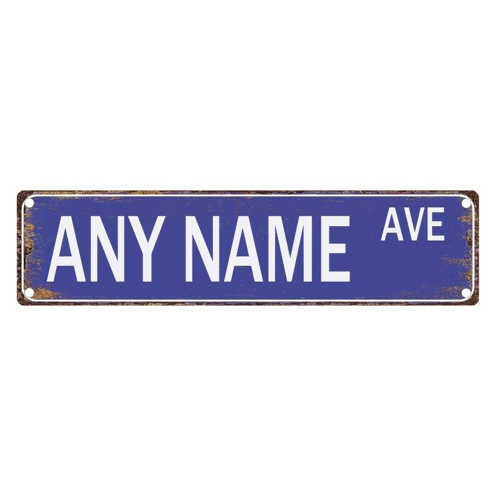 Personalized Retro Street Sign 15.75x3.94in Custom Metal Foil Wall Decor