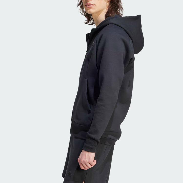 Adidas Z.N.E. Series Logo Patch Zip Hoodie Jacket Men Jackets Black IN5089