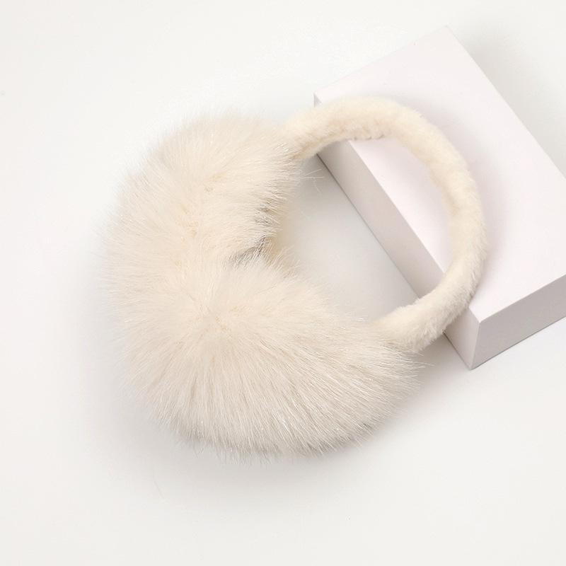 Northeast Women's Winter Warm White Plush Earmuffs - Cute, Versatile, and Anti-Freeze Ear Protection