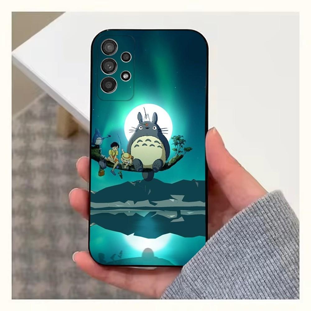 Cartoon T-Totoro-ES Phone Case For Samsung S25,S24,S23,S22,S20,S21,S10,Ultra,Plus,Lite,FE,Soft Silicone Black Cover