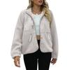 Women's Fashion Casual Stacked Lapel Single Button Fleece Sports Sweatshirt Jacket Outerwear