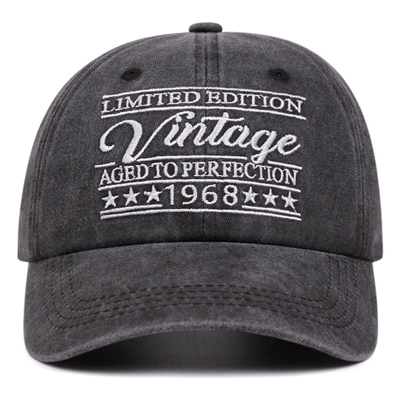 1968 Washed Denim Baseball Cap Retro Do Old Hat Hip Hop Versatile Duck Tongue Soft Top Hat