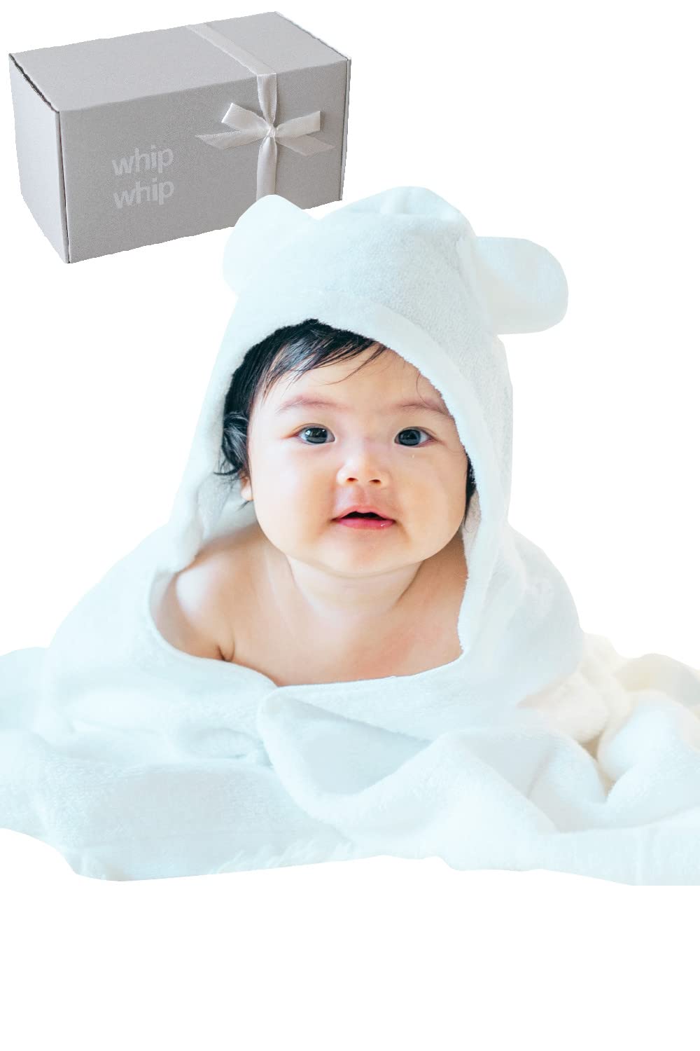 

Imabari Towel whipwhip Baby Bathrobe for Boys and Girls (White)