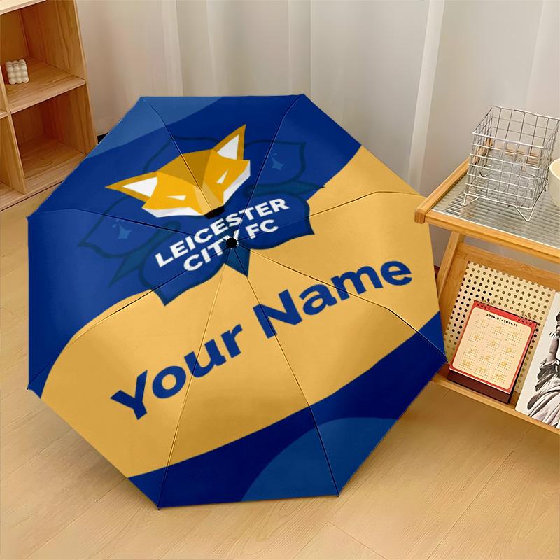 Leicester City Automatic 3‑Fold Umbrella 8‑Rib Windproof Folding Umbrella Sun Rain Protection For Outdoor Travel Daily Use