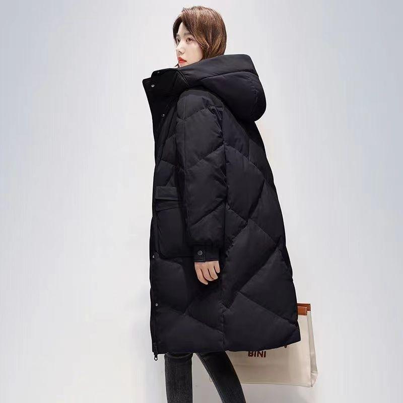 Women's Winter Jacket Korean Style Loose Long Cotton Coat  Plus Size Thickened Outwear