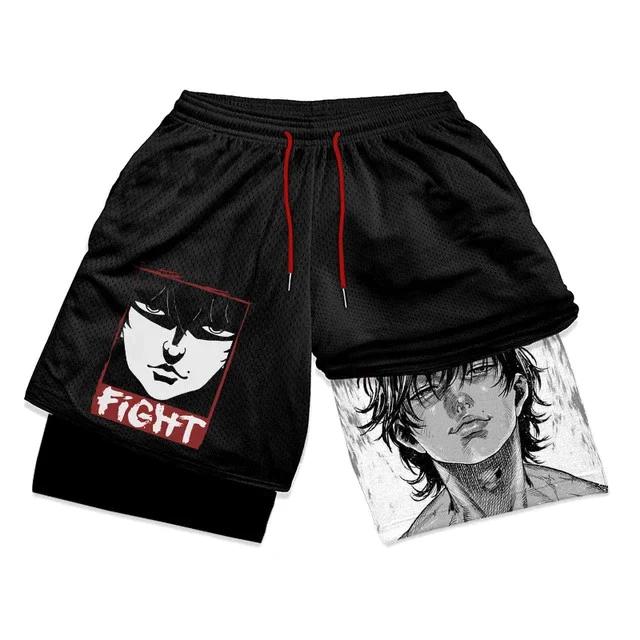 

Шорты-штаны Grappler Muscle Baki Двухслойные Бокс Муай Тай Кикбоксинг Тренировка Японский Мультфильм Анимация 3D Принт Спортзал Спорт Тренировка Фитнес Унисекс S