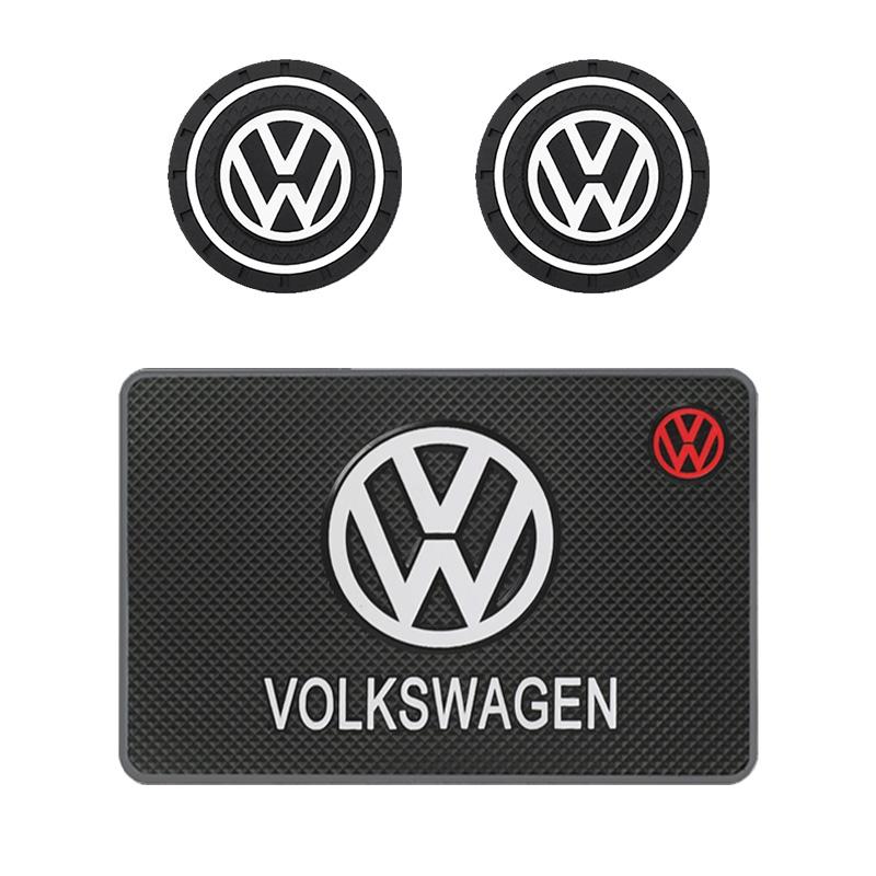 

For VOLKSWAGEN VW Car Coasters Water Cup Slots Interior Dashboard Non-Slip Mat For Volkswagen VW CC GTI Polo 6 Golf Touareg Pass
