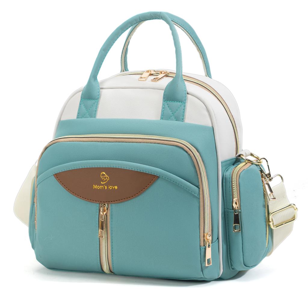 Oxford Mummy Tote Bag Multifunctional Backpack Baby Diaper Shoulder Bags Outdoor Baby Insulated Bottle Handbag Women'S Portable Stroller Backpack