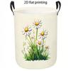 1pc Laundry Basket, Daisy Flower Pattern Dirty Clothes Hamper, Leisure Style Cloth Storage Bin with Sturdy Handles, Collapsible Organizer for Home Bed