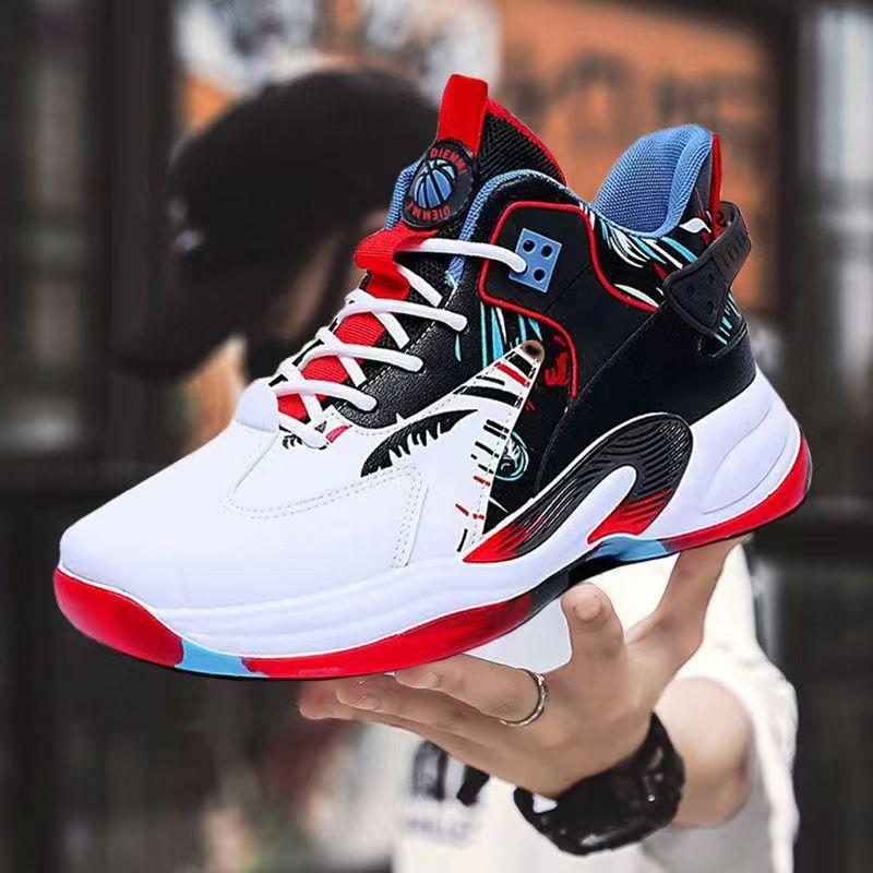 High-top Basketball Shoes Lightweight and Breathable Sports Shoes Student Platform Color Matching Men's Basketball Shoes