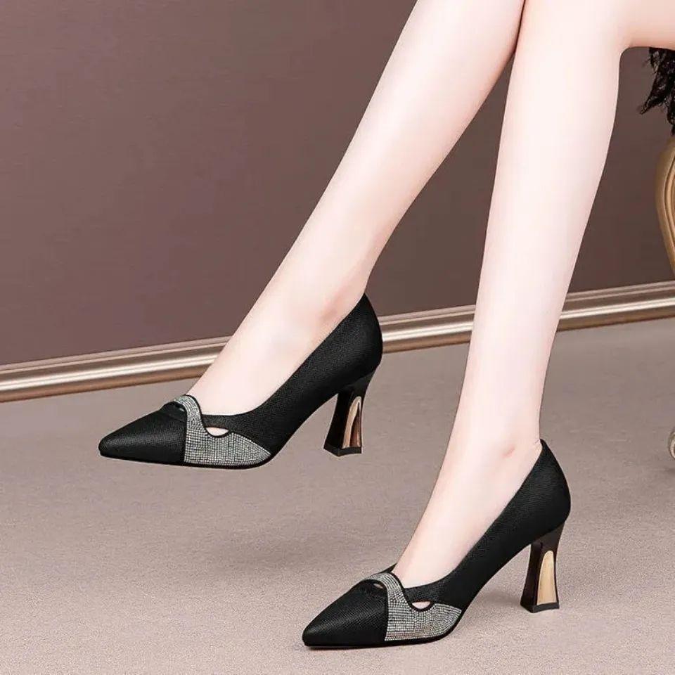 

Cresfimix Zapatos De Mujer женские сексуальные высококачественные туфли из натуральной кожи на весну и лето со стразами на высоком каблуке женские классические туфли-лодочки A1070 35