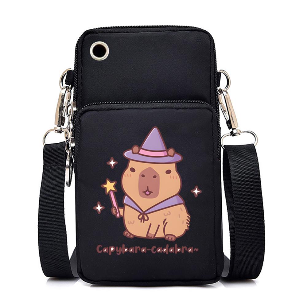 Kapibara Cute Peripheral Printing New Messenger Bag Multi-functional Casual Mobile Phone Bag