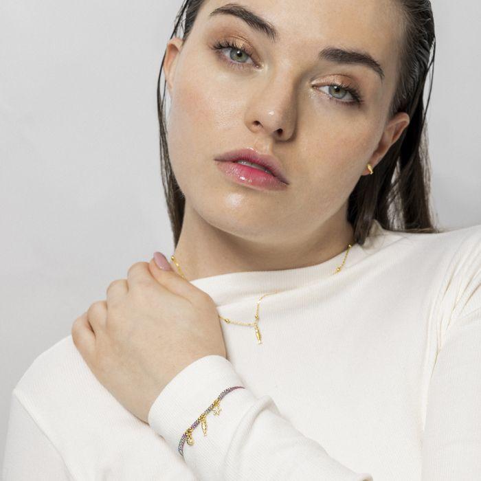 Bracelet - LUXENTER - Linduk - Argent 925 - Finition or Jaune 18k - Zirconium Brillant