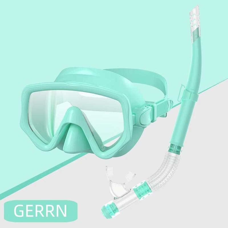 Dry Snorkel Set Diving Mask For Adults Tempered Glass Professional Panoramic Snorkeling Gear Swimming Training Snorkel Kit