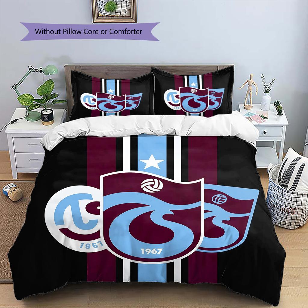 Trabzonspor Pattern Bedding Quilt Set Home Decoration Gift (1 * duvet cover + 2 * pillowcase without core)