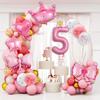 Princess 3rd 4rd 5rd Birthday Party Decorations 40 Inch Large Pink Crown 3 Balloon Girls’ Princess Decorations Party Supplies