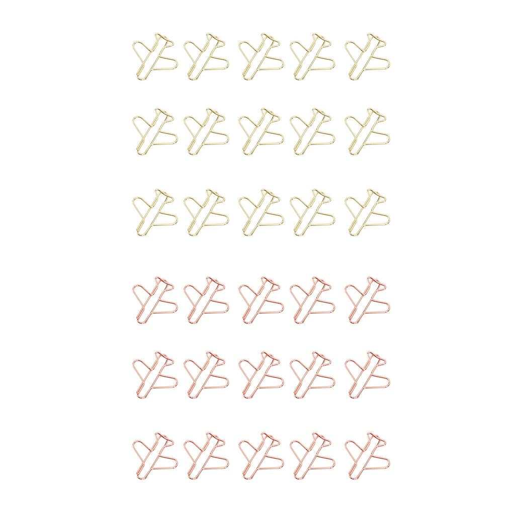 100 ks kancelářských sponek ve tvaru letadla, kovové, lehké, víceúčelové, roztomilé, tvarované, záložky