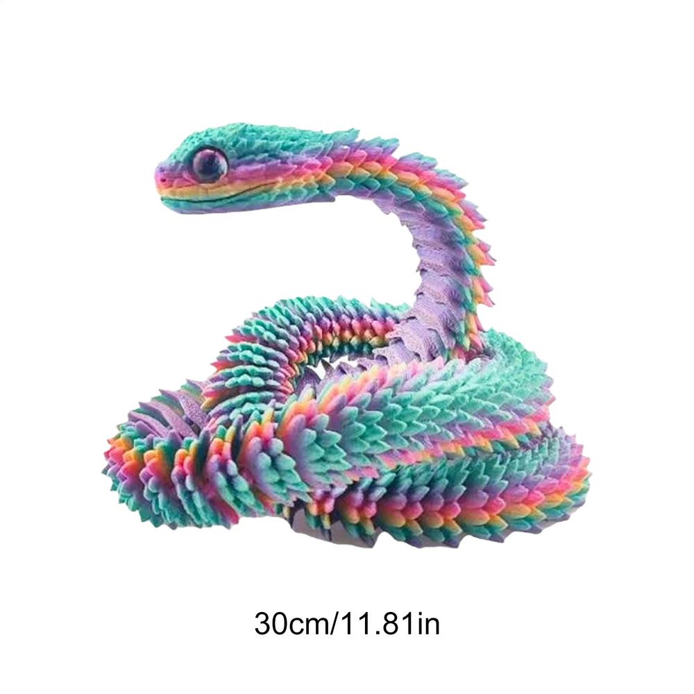 3D Printed Snake Movable Joint Simulation Snake Figurine Creatived Home Office Desktop Ornament New Year Gifts Crafts Gift