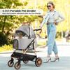 Hunde-Katzen-Kinderwagen 4-in-1 faltbar bis 25 kg, gefederte 360°-Räder, Haustiertransport, komfortabler Allround-Kinderwagen