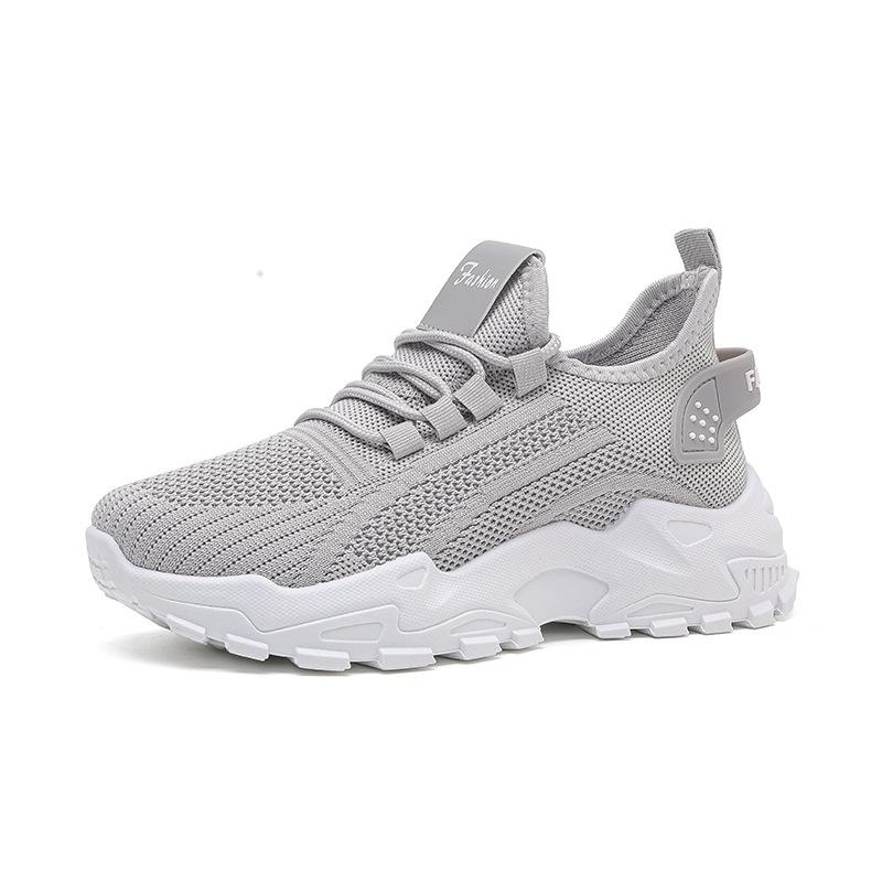 Women's Red Mesh Shoes Breathable Mesh Sneakers for Women Knitted Shoes Women White Platform Tennis Shoes Thick Sole Casual Shoe