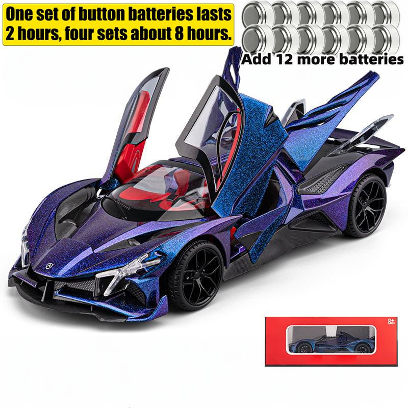 1/18 Apollo Project EVO Supercar Diecast Alloy Metal Model Toy Car Sound & Light High Simulation Home Decorations Birthday Gifts