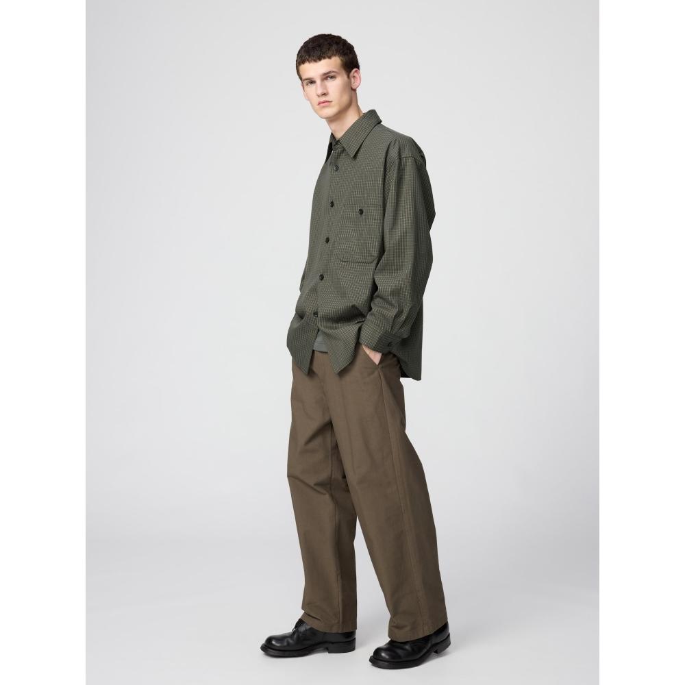 Uniqlo Twill Work Oversized Shirt  Long Sleeve  Check