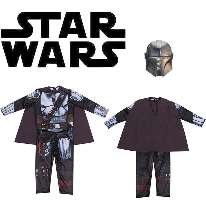 Star Wars Mandalorian Halloween Costume Set For Boys; Jumpsuit Mask And Cape Included!