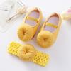Toddler Baby First Walkers 0-12M Soft Sole Non-Slip Crib Shoes For Girls Newborn Princess Wedding Shoes