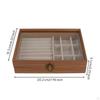 Jewelry Storage Box with Glass Lid Walnut Wooden MultiCompartment for Women, Dresser,