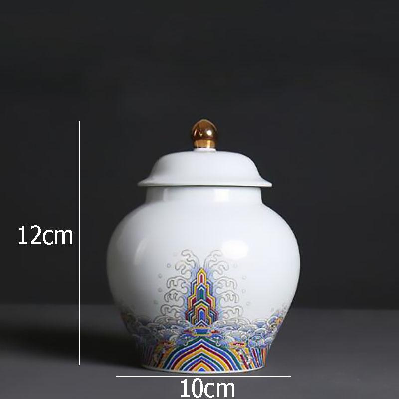 Enamel Color General Jar Ceramic Candy Jar Tea Caddy Cosmetic Containers Classical Porcelain Storage Jars Vintage Home Decor