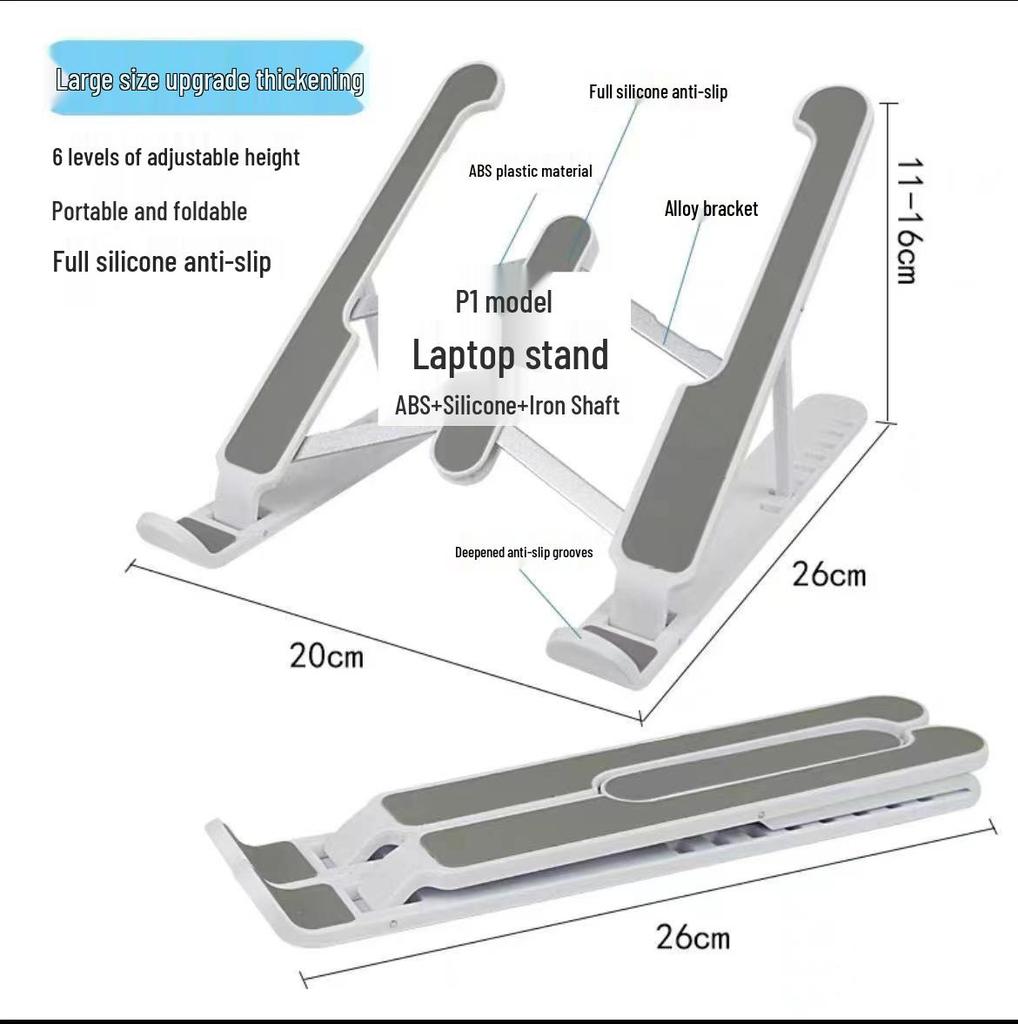 Portable Aluminum Folding Laptop Stand with Heat Dissipation, Compatible for Gaming Laptops and Tablets