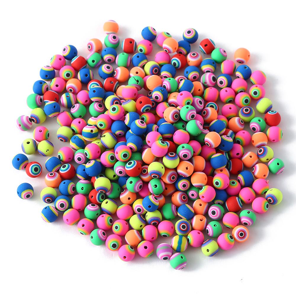 Cartoon Green Four-Leaf Clover Polymer Clay Beads for DIY Jewelry