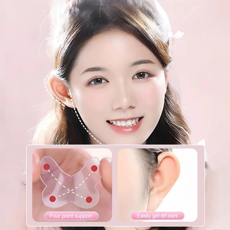 Elf Ear Stickers Butterfly-Shaped Reusable Invisible Ear Lobe Correction Patch Silicone Waterproof Tape for Ear Support Patch