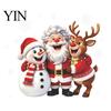 DIY Festive Home Supplies Christmas Window Clings, Peel And Stick Winter Santa Snowman Reindeer Easy Install Holiday Accents Decals, PVC Xmas Sticker