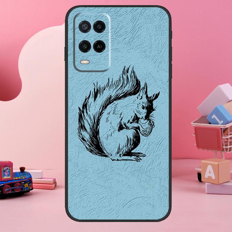Cartoon Squirrel Case For Oppo A18 A38 A58 A78 A98 A74 A54 A94 A80 A60 A40 A96 A76 A16 A15 A17 A57 A77 A5 Pro