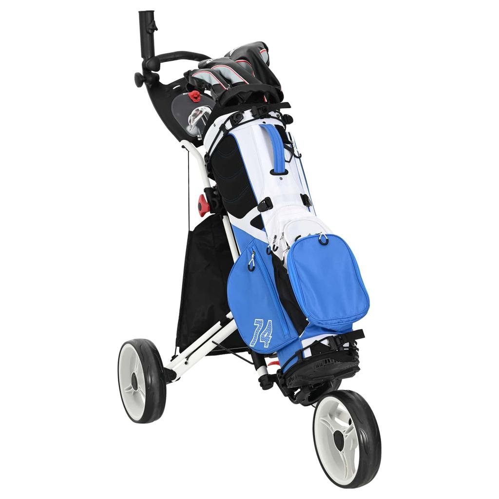 Golf Trolley Black and White 100 x 69 x 114 cm Aluminum