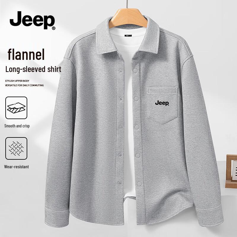 JEEP Men s Oversize Loose Fit Autumn/Winter Casual Shirt M