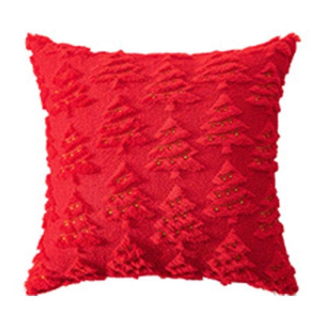 Christmas Tree Christmas Plush Pillowcase Square Cushion Cover Warm Throw Pillowcover  Sofa/Bed