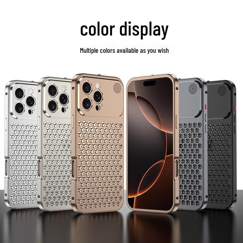 Cross-border Compatible Aroma Cooling Aluminum iPhone Case for 14/15/16/17 Pro Max