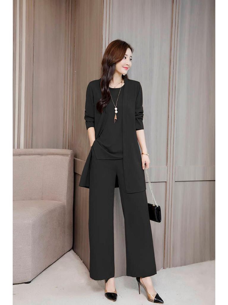 Spring & Autumn Loose Fit Three-Piece Plus Size Women's Fashion Suit