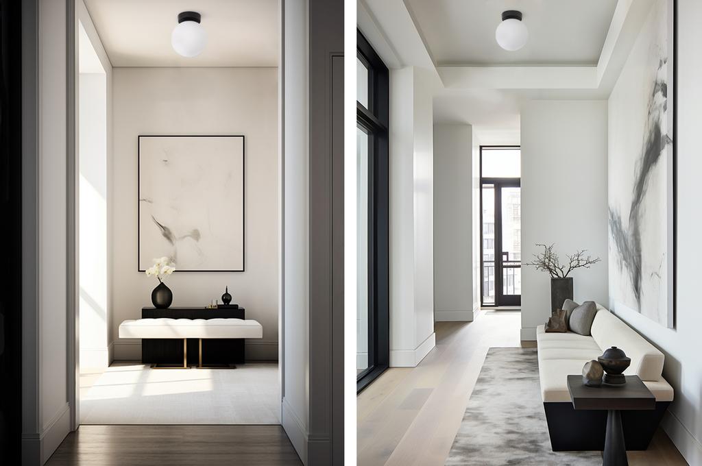 ALTA WHITE 1-FLAT CEILING LAMP BLACK E14