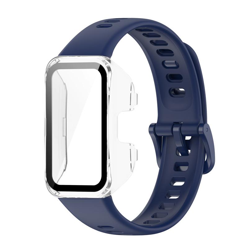 Silicone Wrist Strap and PC Hard Case For Huawei Band 8 9 10 Bracelet Wristband Belt for Huawei Band10 Accessories