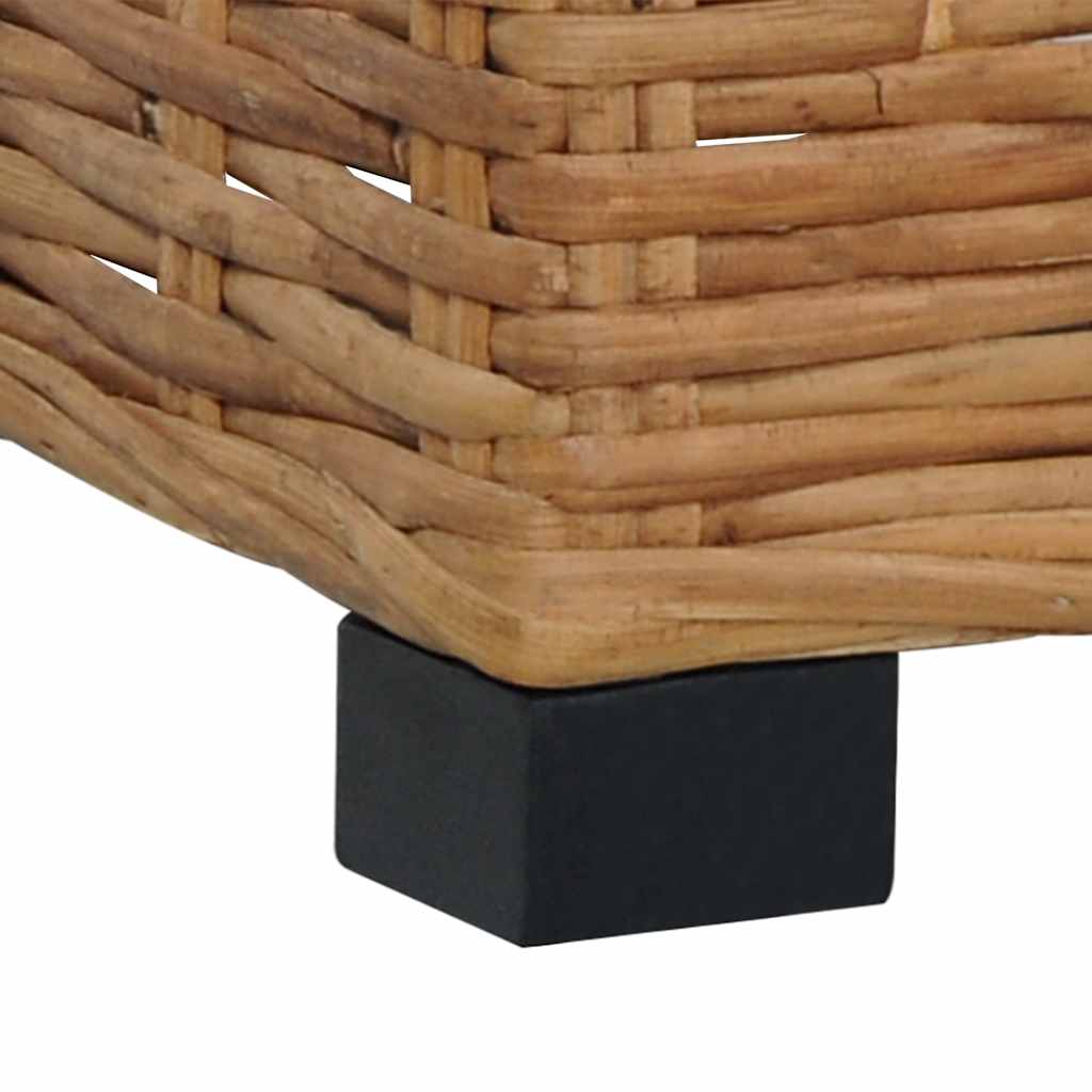 Footstool with Cushion Natural Rattan