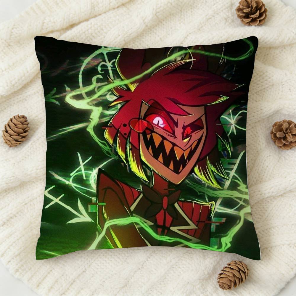 Alastor H-Hazbin H-Hotel Double-Sided Printed Square Decorative Cushion Cover For Sofa Living Room Home Decor